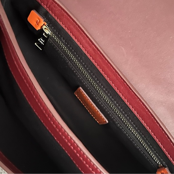 Paul Smith burgundy leather “Screen Check” crossbody bag - Picture 6 of 8